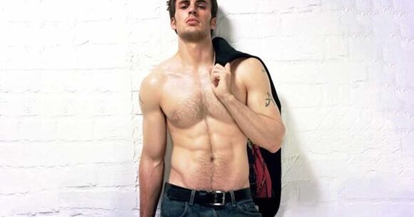 Brutal man with an enlarged penis